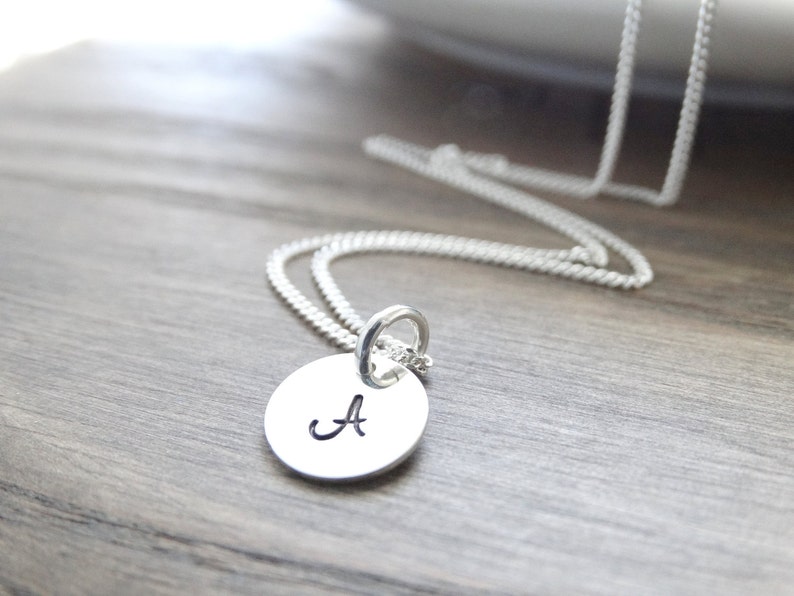 Personalized jewelry, Initial Necklace Sterling Silver, monogram necklace ,silver initial, Letter Necklace Alphabet Charm Necklace image 1