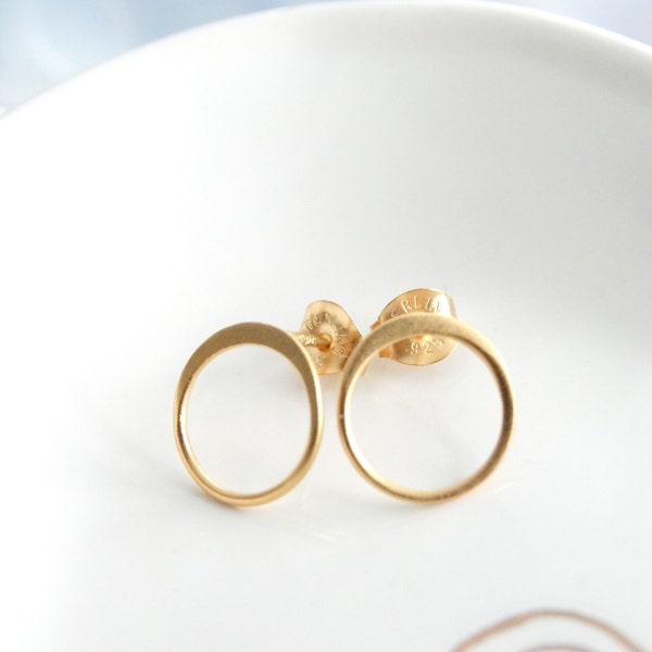 Round earrings Circle stud earrings Hoop earrings open image 2