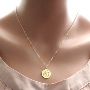 Dandelion necklace in gold for mother daughter necklace set of 2, mother daughter gift, gifts for mom from daughter, Christmas gift image 6