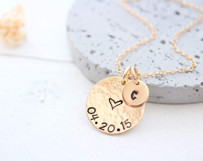 Date Necklace Personalized Necklace for Her, Birthdate Gift, Wedding Date Birthdate Date Engagement Date First Kiss Date