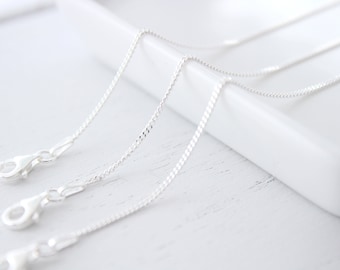 Chain Necklace silver curb chain necklace for women, dainty necklace, minimalist jewelry, sterling silver chain