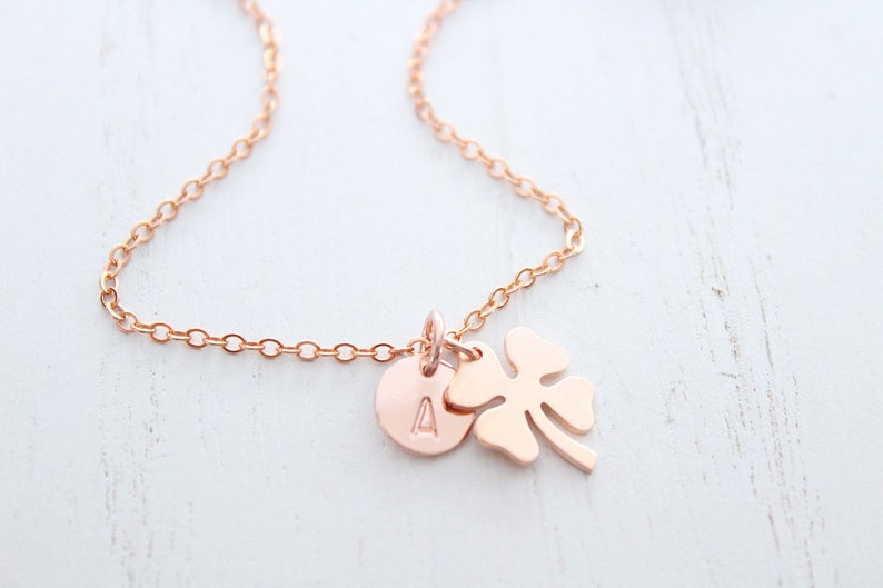 Four Leaf Clover Necklace Rose Gold Shamrock With - Rose Gold Four Leaf Clover Pendant Four Leaf Clover Necklace Rose Gold Shamrock With - Rose Gold Four Leaf Clover Pendant