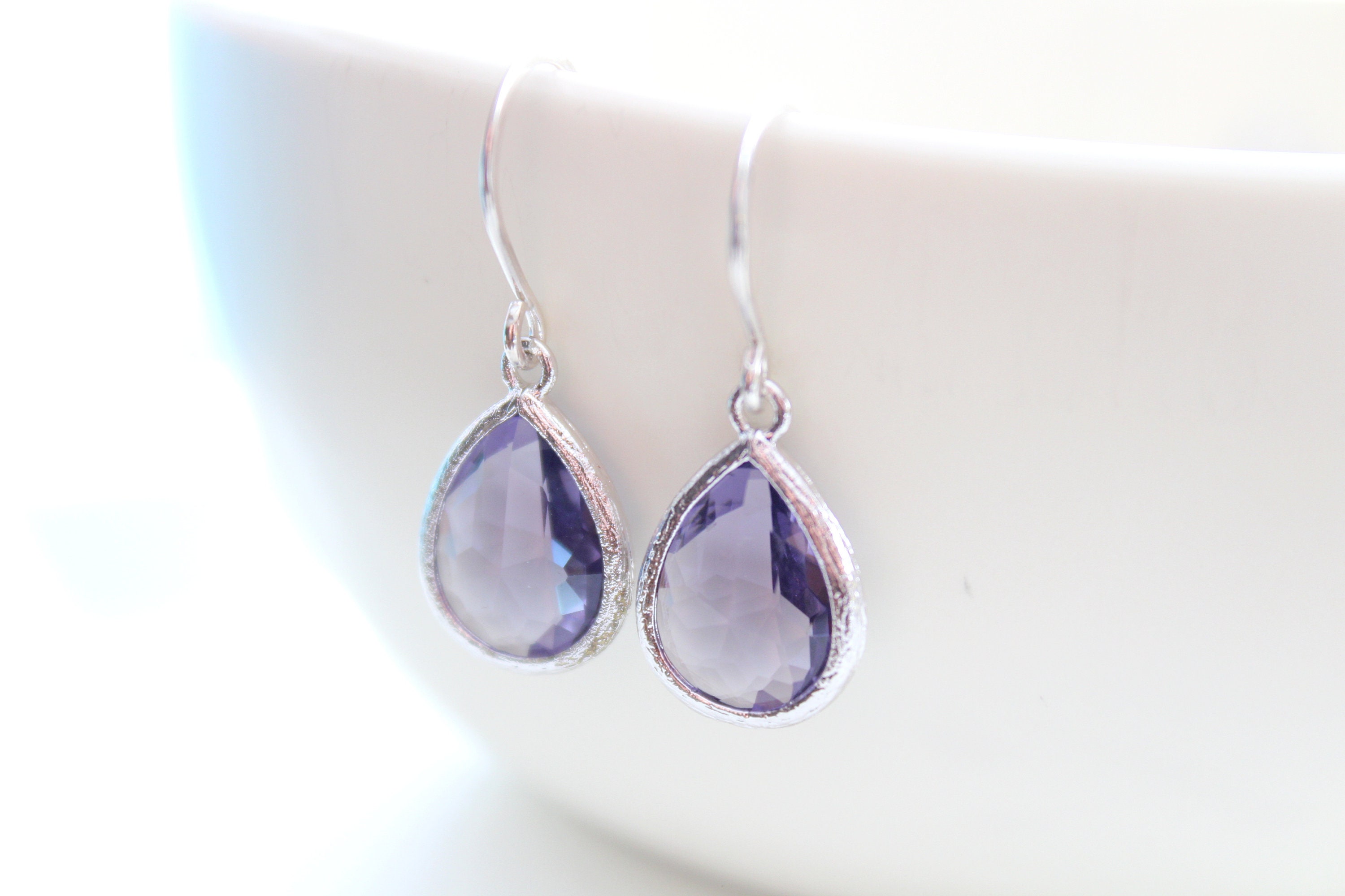Purple Earrings Wedding Jewelry Bride earrings Bridesmaid | Etsy
