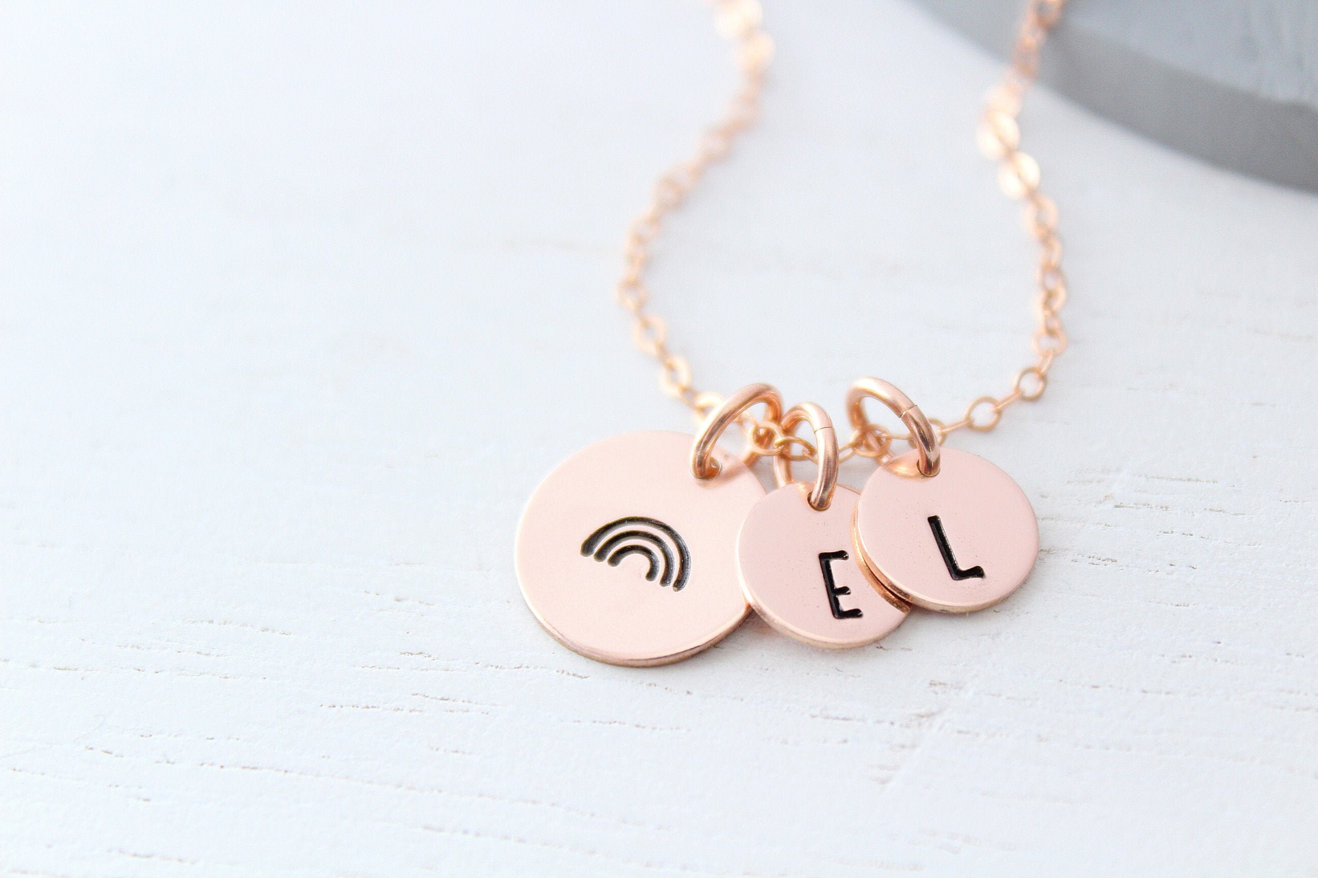 Rainbow Necklace Gold Rose Gold or 