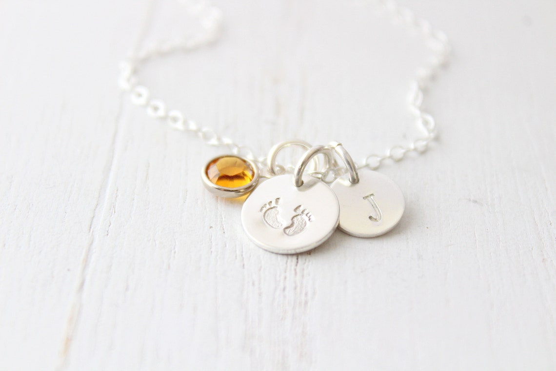 Footprint Necklace for Mom Gift for New Mom Gift for Etsy