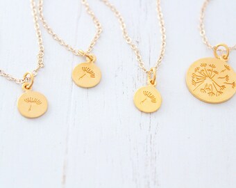 Dandelion necklace Mother Daughter gold • Gift for mom Set of 4 • Mom Gift • Mothers Day Gift  • Christmas gift