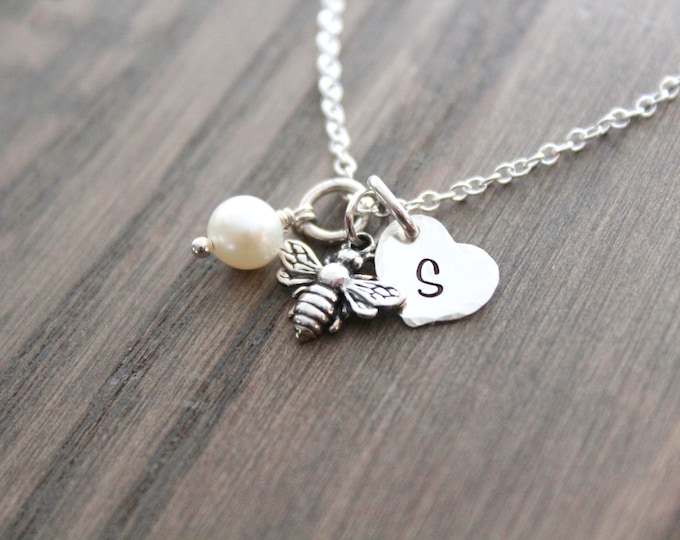 Bee necklace Sterling silver, Tiny Bee Necklace, Silver Necklace, Bumble Bee Necklace, Bumblebee Necklace, Honeybee Necklace, Bee Jewelry