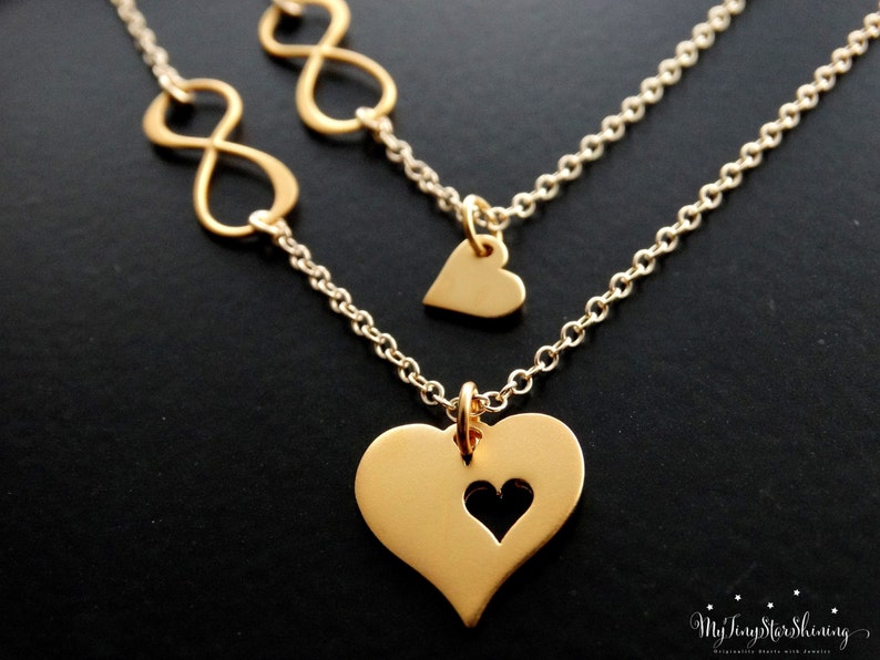 Mother Daughter Necklace Set of 2 Mother Daughter Jewelry Etsy