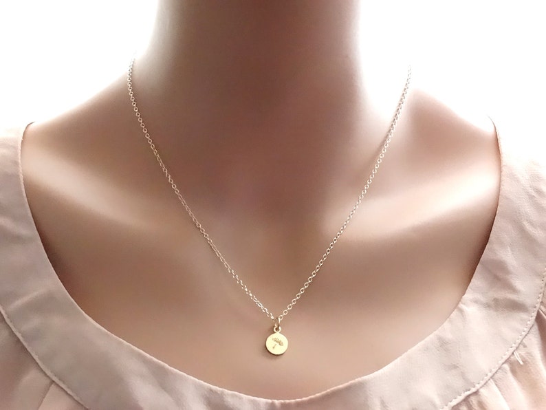 Dandelion necklace in gold for mother daughter necklace set of 2, mother daughter gift, gifts for mom from daughter, Christmas gift image 7