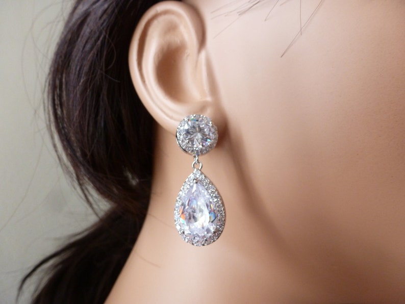 Bridal earrings studs Wedding earrings for bride gifts image 4