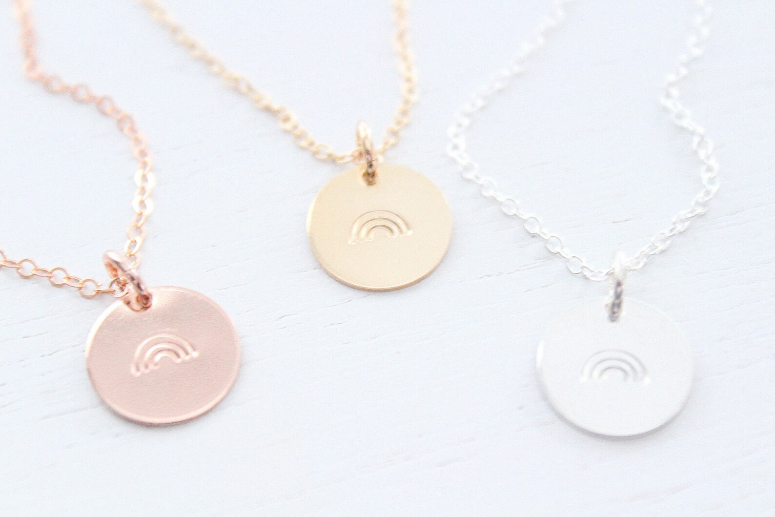 •TINY RAINBOW• recycled sterling silver necklace