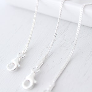 Chain Necklace silver curb chain necklace for women, dainty necklace, minimalist jewelry, sterling silver chain image 3