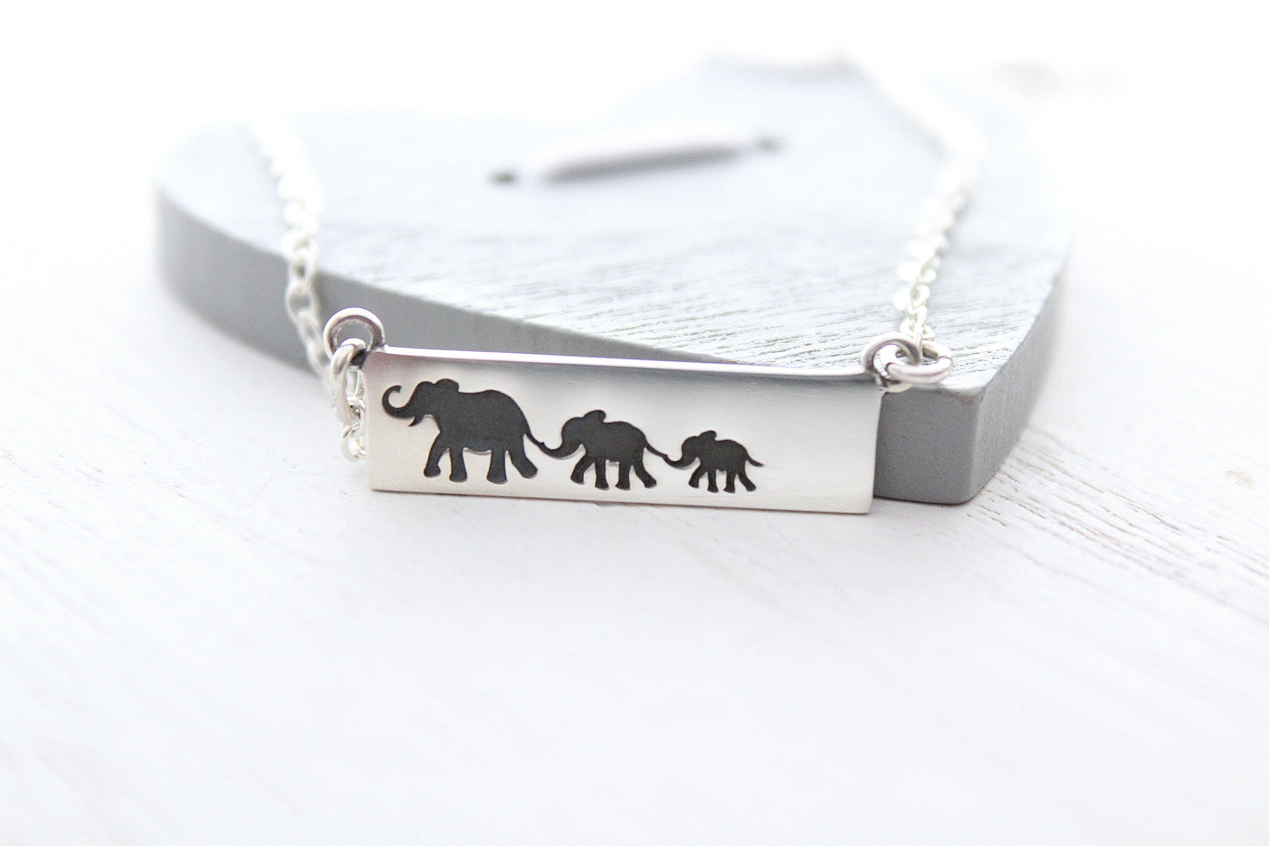 mommy and me elephant necklace