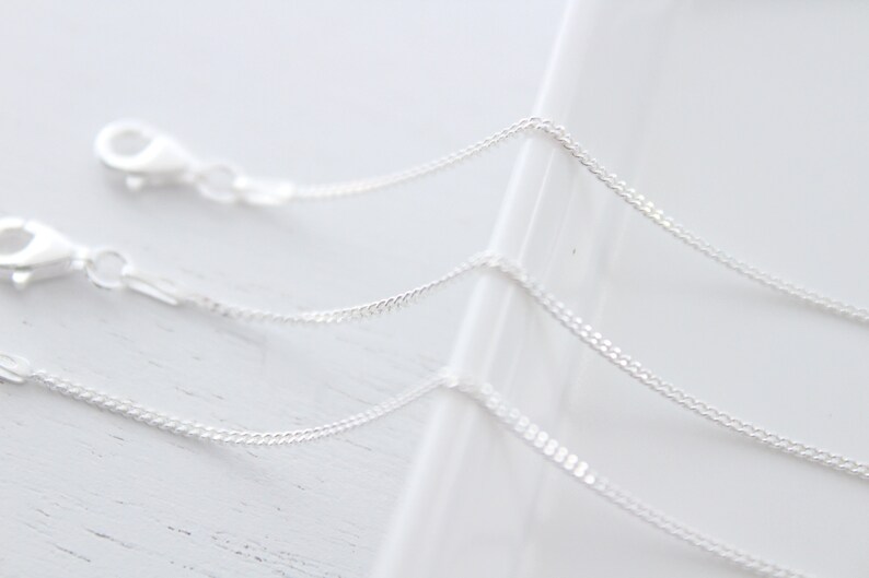 Chain Necklace silver curb chain necklace for women, dainty necklace, minimalist jewelry, sterling silver chain image 2