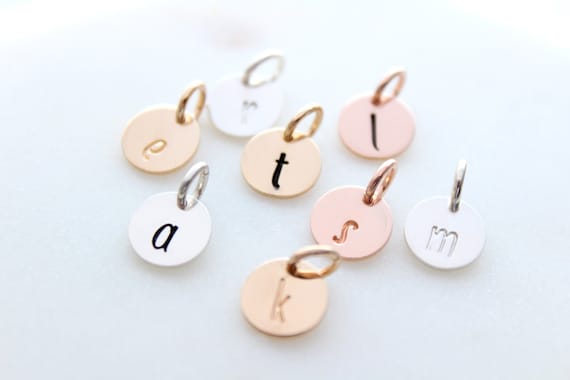 Letter Charms for Necklaces, Sterling Silver Letter Charms