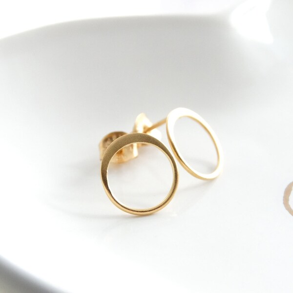 Round earrings Circle stud earrings Hoop earrings open image 1
