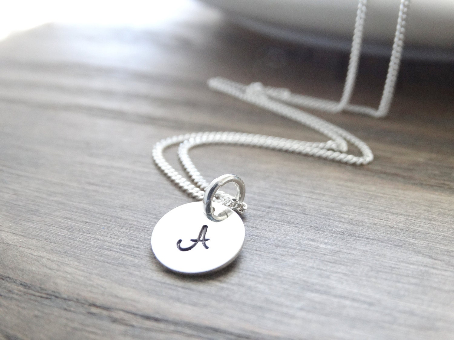Sterling Silver Letter Initial Necklace Personalised Charm necklace All Letters