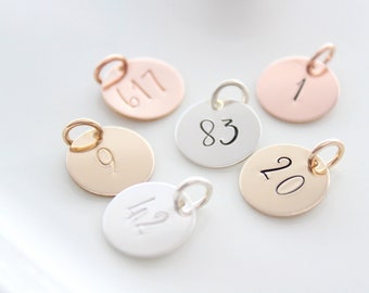 Number charm, Add Number necklace, Jersey number, Team Number , Personalized charm, Lucky Number