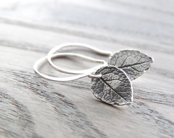 Leaf Earrings, Nature earrings, Tiny Leaf Earrings Silver, Leaves Earrings, Sterling Silver Leaves Jewelry, Dainty Everyday Earrings