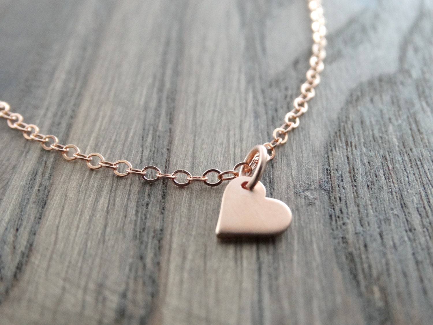 Tiny Heart Necklace Small Heart Dangle Heart Necklace Rose Gold Heart Necklace Love Necklace