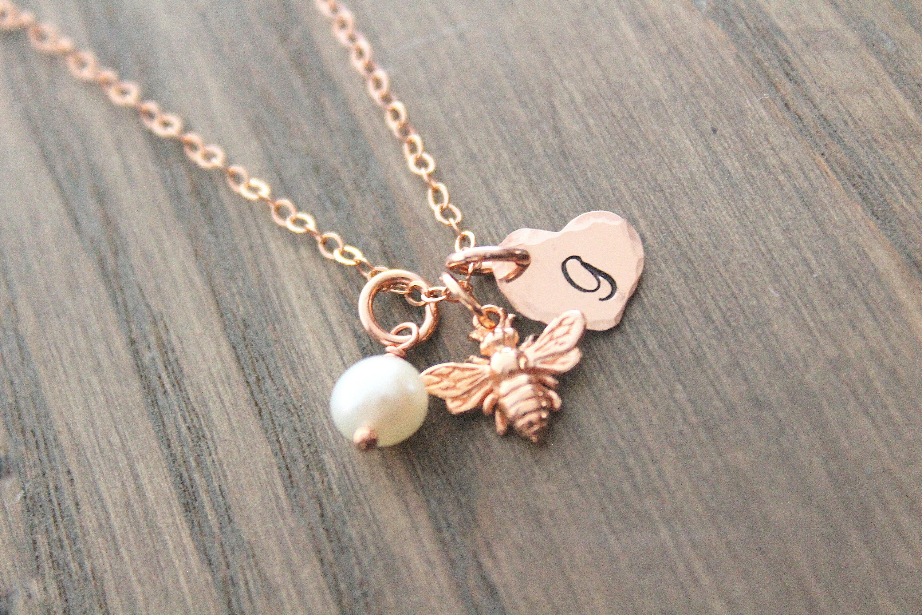 Bumble bee necklace rose gold shop