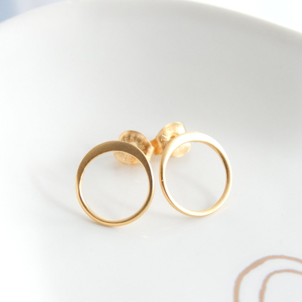 Round earrings Circle stud earrings Hoop earrings open image 0