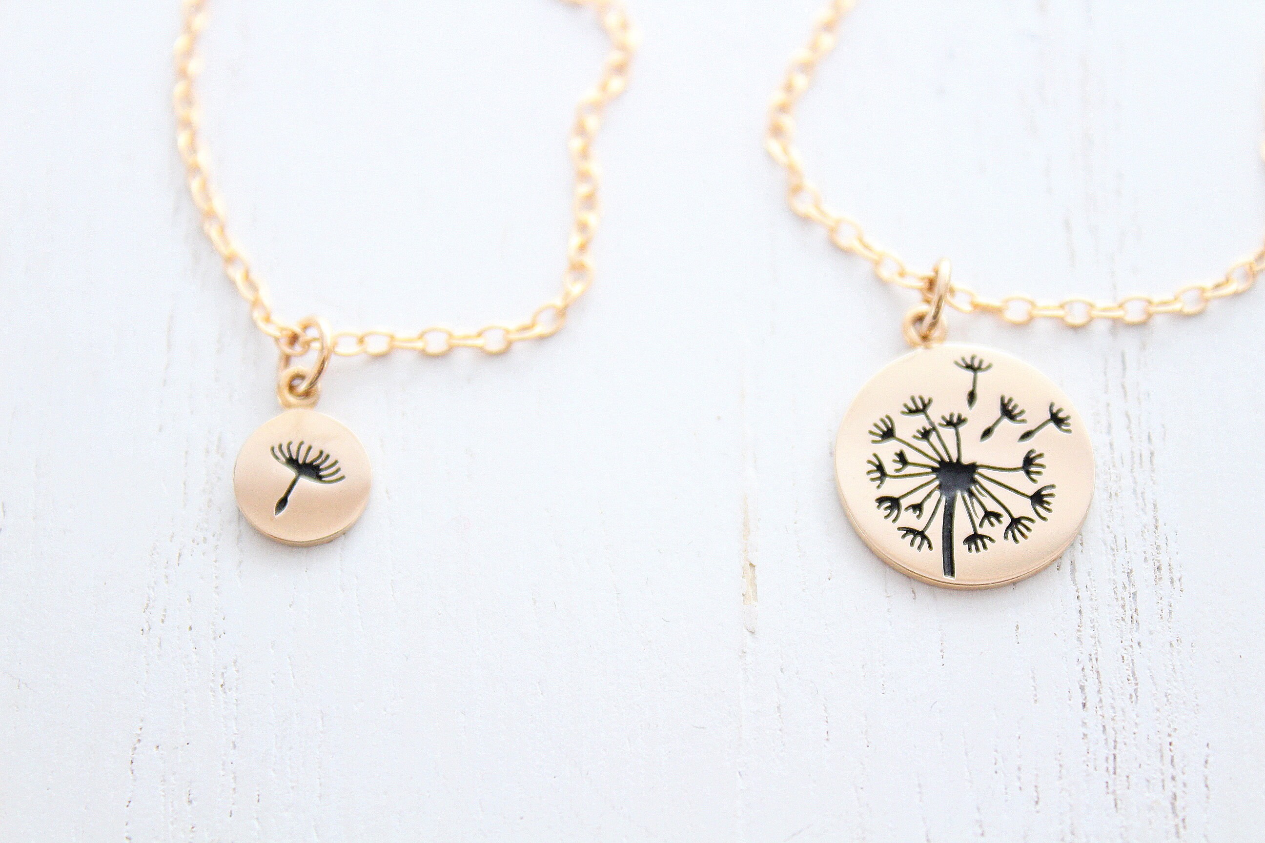 mother daughter dandelion necklace