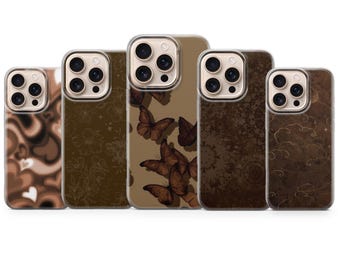 Braune farbe Handyhülle schlichte Farbe Cover für iPhone 17 Pro Max, 16e, 15, 14, 13, 11 & Samsung S26 Ultra, S25 FE, A57, A56, Pixel 10, 9A