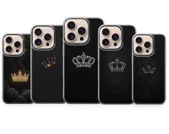Königin Krone Handyhülle König Krone Handyhülle für iPhone 17 Pro Max, 16e, 15, 14, 13 & Samsung S26 Ultra, S25 FE, A57, A56, Pixel 10, 9A