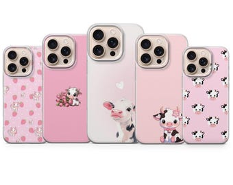Süße Kuh Handyhülle Baby Cow Cover für iPhone 17 Pro Max, 16e, 15, 14, 13, 11 & Samsung S26 Ultra, S25 FE, A57, A56, Pixel 10, 9A