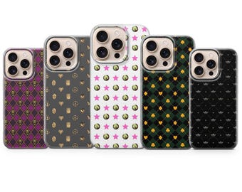 JJBA Bizarre Pattern Phone Case Anime Cover for iPhone 17 Pro Max, 16e, 15, 14, 13 & Samsung S26 Ultra, S25 FE, A57, A56, Pixel 10, 9A
