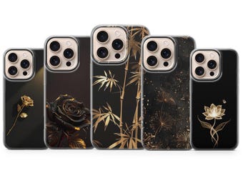 Gold Flower Goldene Blumen Krone Handyhülle passend für iPhone 17 Pro Max, 16e, 15, 14, 13 & Samsung S26 Ultra, S25 FE, A57, A56, Pixel 10, 9A