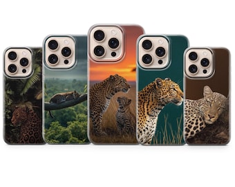 Leopard Handyhülle Leopard Cover für iPhone 17 Pro Max, 16e, 15, 14, 13 & Samsung S26 Ultra, S25 FE, A57, A56, Pixel 10, 9A