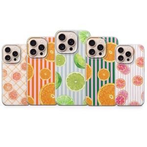 Citrus Fruits Phone Case Orange, Lime Cover for iPhone 17 Pro Max, 16e, 15, 14, 13 & Samsung S26 Ultra, S25 FE, A57, A56, Pixel 10, 9A