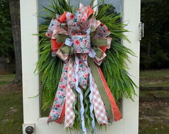 Lazo de cinta de diseño floral para puerta
