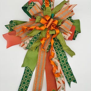 Aufnäher Karotte Aufnäher Hase Tür Schleife - Orange & Grüne Ostern Haustür Dekor