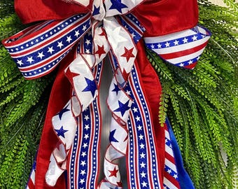 Classic Americana Luxury Wreath Bow | Patriotic Front Door Decor