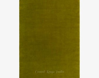 Modern Abstract 9x12 8x10, Solid Deep Vine, Brown, Olive, Green Area Rug, Handmade Tufted 100% Woolen Rug for Living Room, Gift for Home