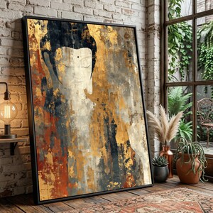 Boeddha abstracte canvas muurkunst, decor spirituele meditatie, modern zen-kunstwerk