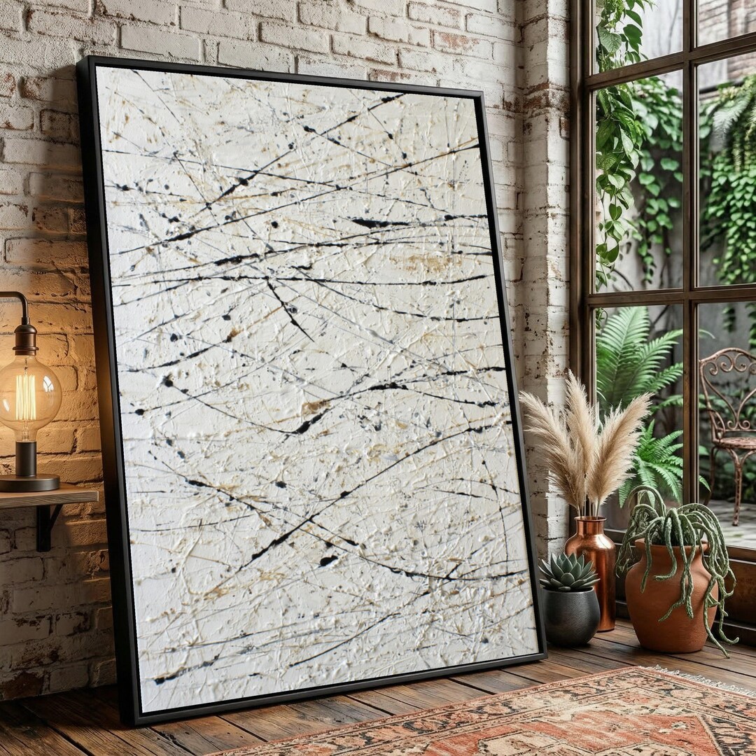 Abstract Line Art Canvas, Modern Minimalist Wall Art, Black and White ...