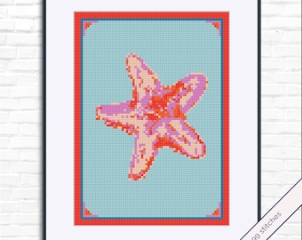 ヒトデの刺繍パターン – オーシャンクロスステッチコレクション | PDF即時ダウンロード | パターンキーパー対応