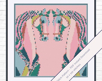 馬の頭の刺繍パターン – Petal & Sage Stallion | 乗馬スタイル | PDF即時ダウンロード | Pattern Keeper対応