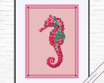 タツノオトシゴの刺繍パターン – オーシャンクロスステッチコレクション | PDF即時ダウンロード | パターンキーパー対応