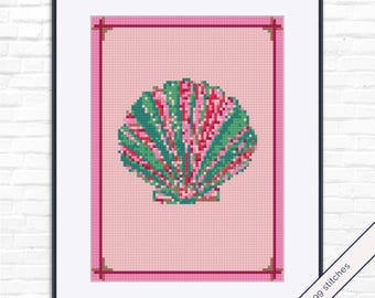貝殻刺繍パターン – オーシャンクロスステッチコレクション | PDF即時ダウンロード | パターンキーパー対応