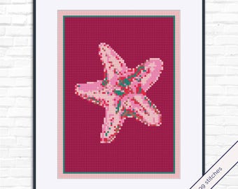 ヒトデの刺繍パターン – オーシャンクロスステッチコレクション | PDF即時ダウンロード | パターンキーパー対応