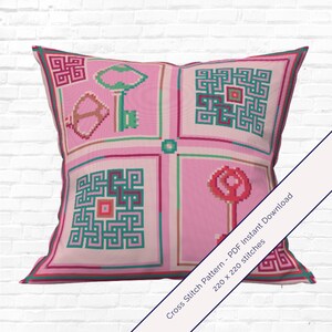 Elegant Keys Embroidery Pattern – Peony & Emerald Collection | PDF Instant Download | Pattern Keeper compatible