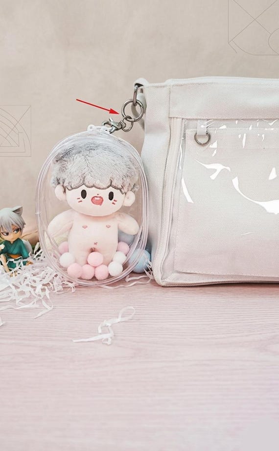 20cm Plush Doll Transparent Display Bag, Cotton Outing Pouch