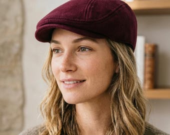 Vintage Suede Newsboy Cap, Unisex Beret Hat, Flat Visor Ivy Cap, Autumn Winter Casual Hat for Men Women