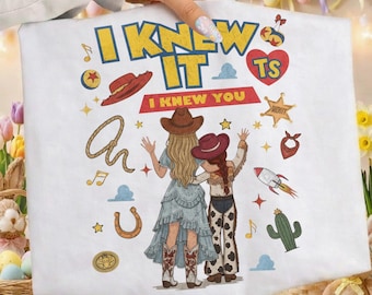 I Knew It I Knew You Doodle Art Png, Yee Haw Kids Tshirt Design, Characters Clipart, Funny Retro Sublimation Png, TS Bracelet Png
