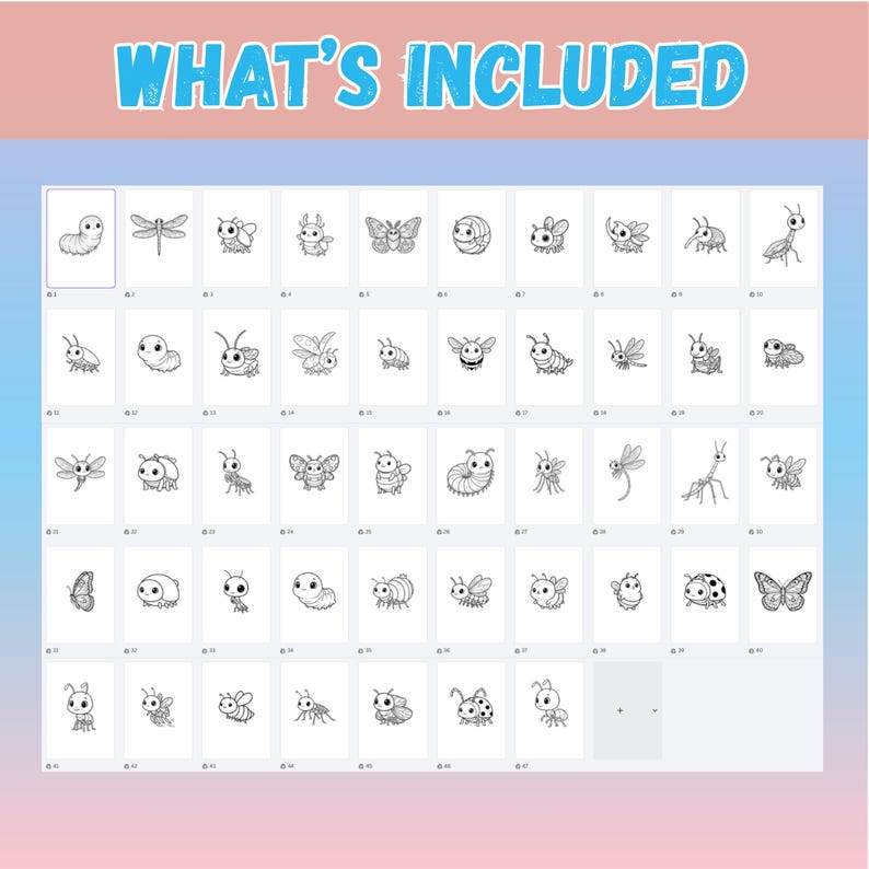 Insect Coloring Pages for Kids, Bug Activity Printable PDF (US Letter ...